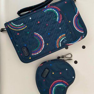 Lug Tandem Zip w/ Heart Pouch Rainbow Navy